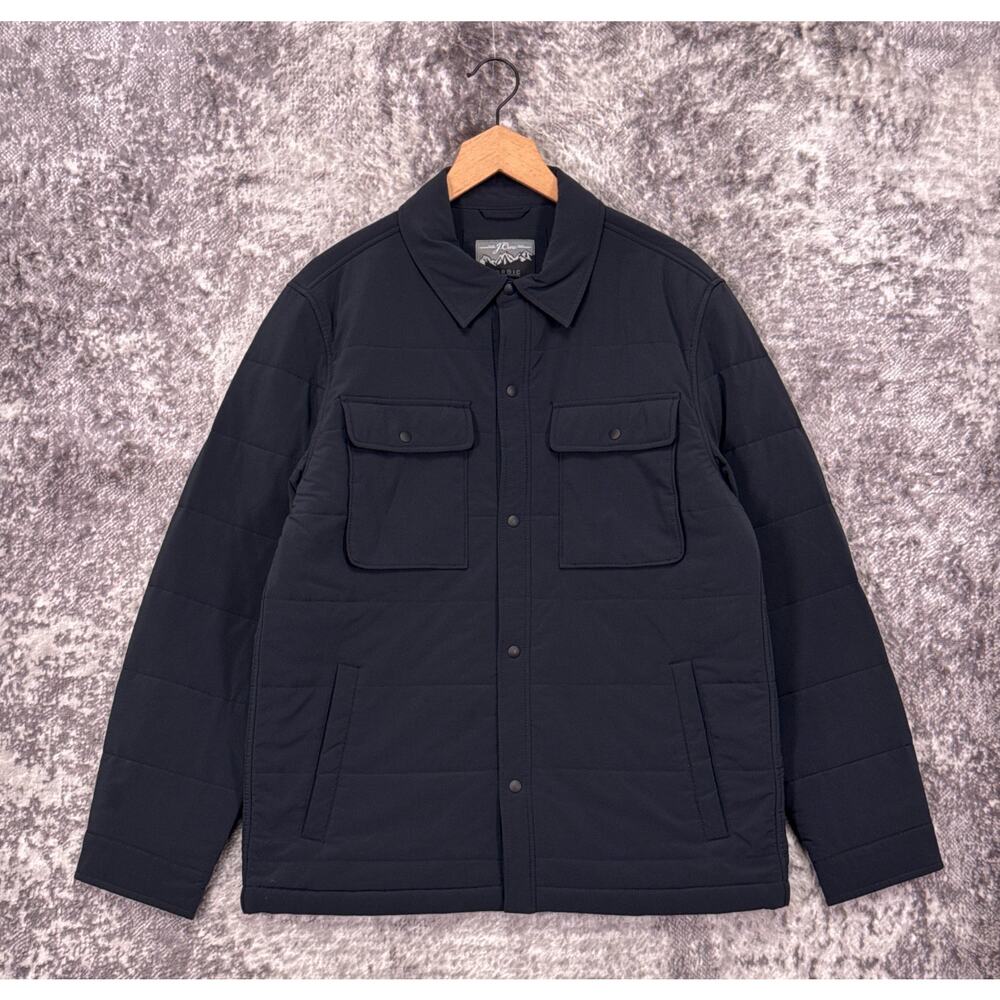 J Crew Shirt Jacket Medium Mens Primaloft Insulated Overshirt Nordic Blue